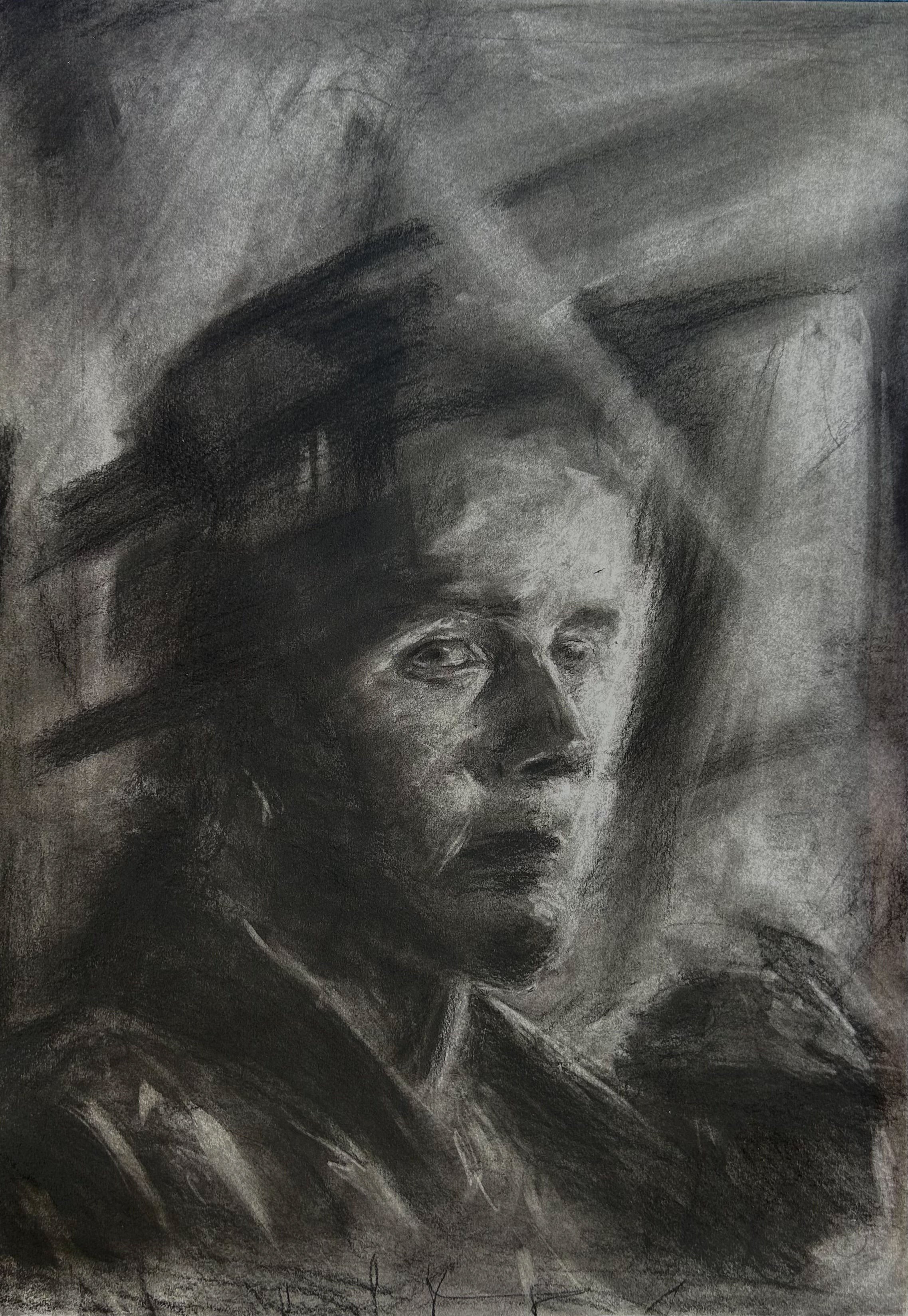 Waiting On You | Original Charcoal Drawing