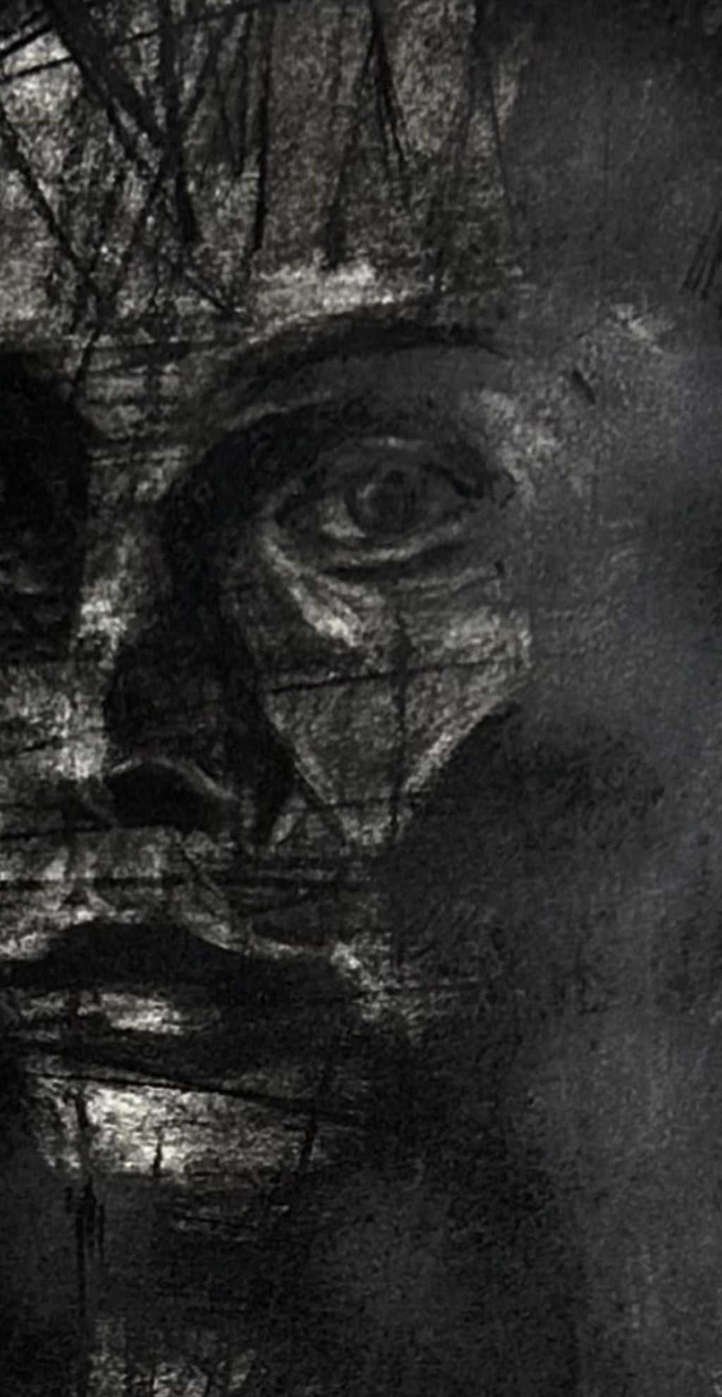 Scratch face | Original Charcoal Drawing