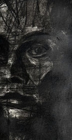 Scratch face | Original Charcoal Drawing