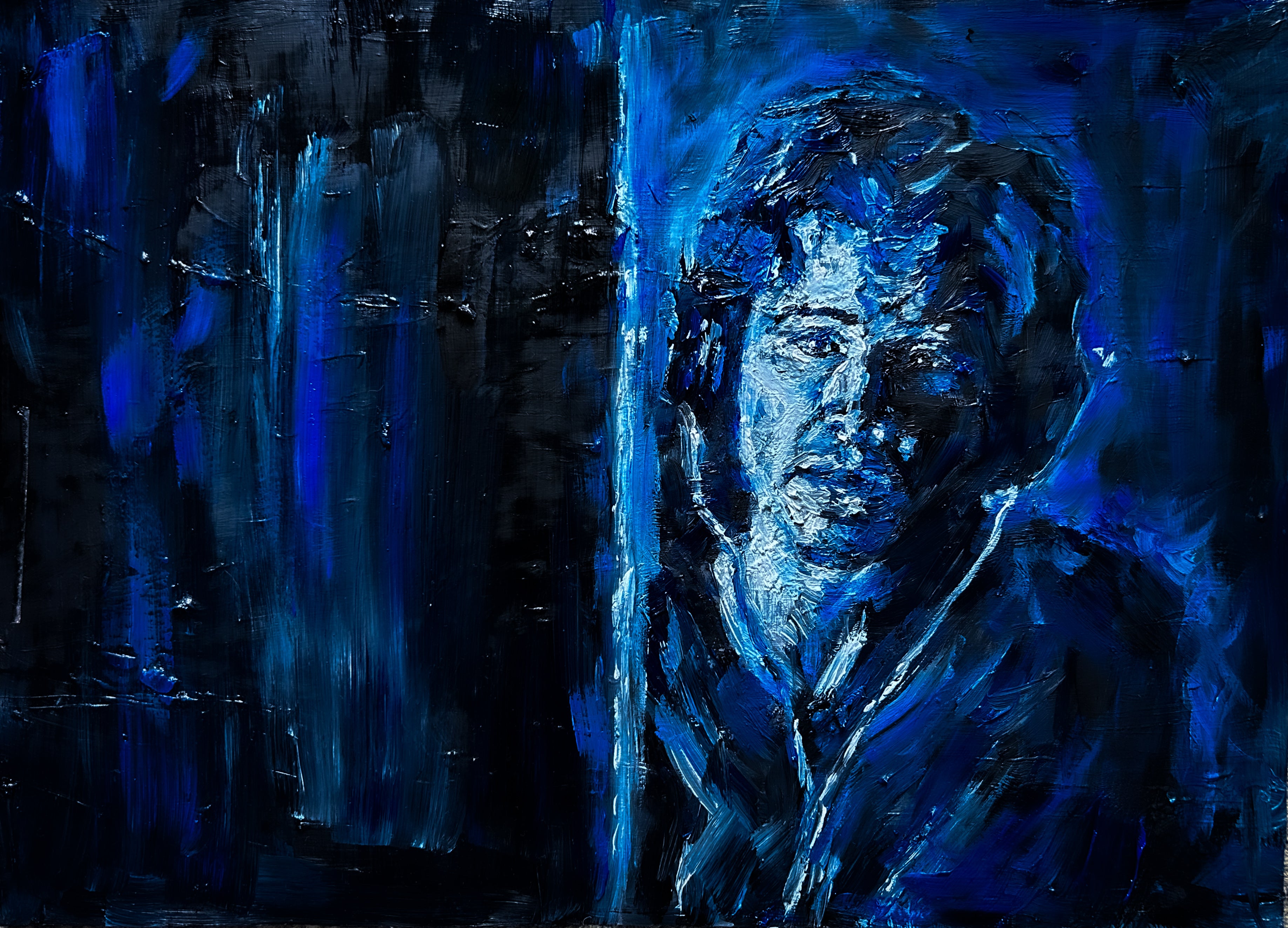 Blue Light | Oil on Paper